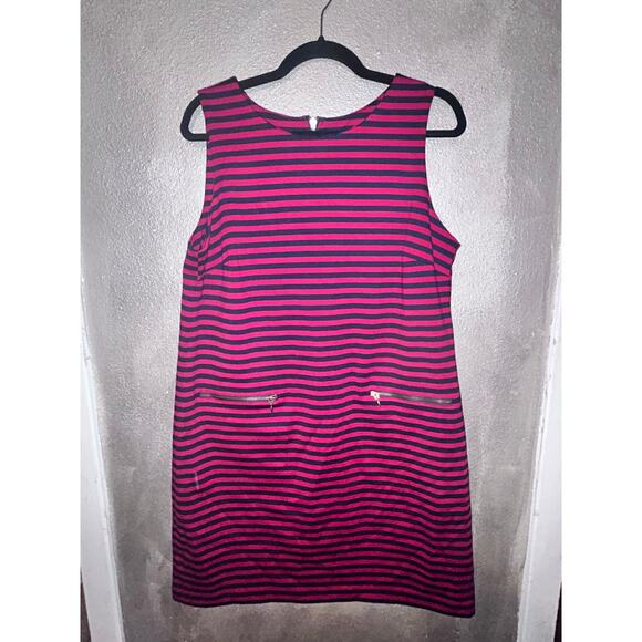 Tommy Hilfiger Nautical Preppy Studious Office Fisherman Red Navy Stripe Dress - Picture 2 of 10